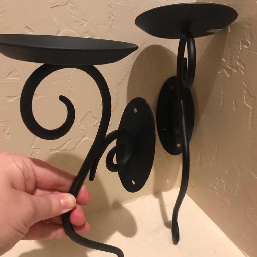 Pair of iron sconces partylite p7776
